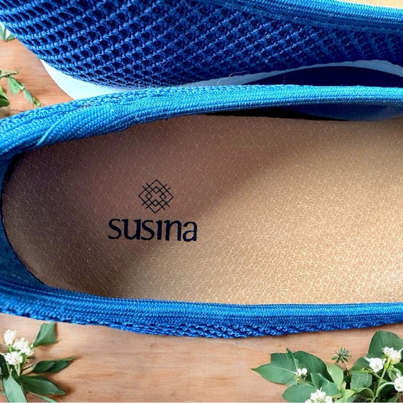 Preppy 🌸 Susina Wedge Slip-on Shoes Blue - Size 8B -Comfort Classic Summer Shoes - Picture 8 of 16